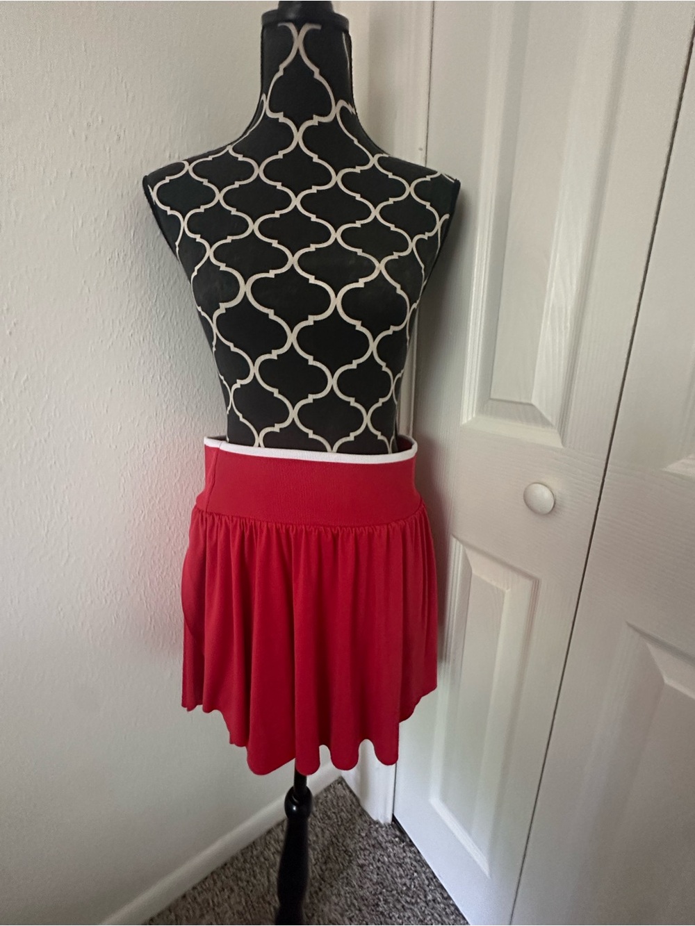 all in motion Red Flared Skirt with White Trim